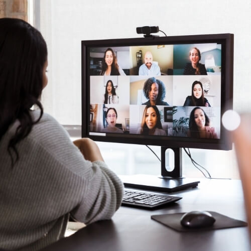 Member on a virtual training call